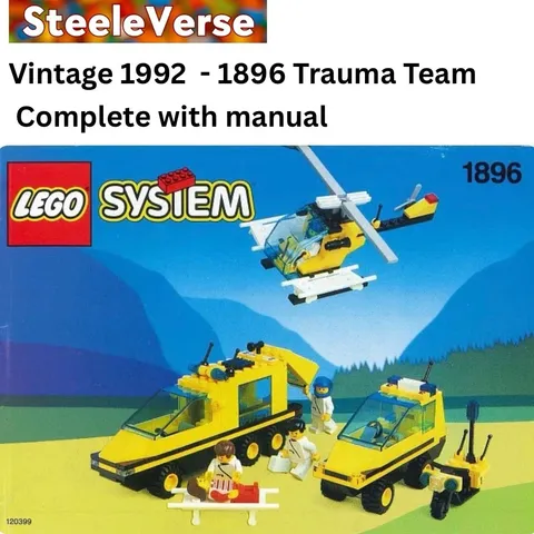 Vintage Lego Town Trauma Team #1896 100% Complete With Instructions
