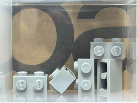 LEGO Parts - Light Bluish Gray Brick 1 x 2 Studs on 1 Side - No 11211 - QTY 5