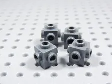 LEGO Lot of 4 Dark Bluish Gray 1x1 Bricks w/ Studs on All Sides BE