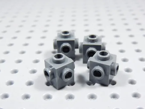 LEGO Lot of 4 Dark Bluish Gray 1x1 Bricks w/ Studs on All Sides BE