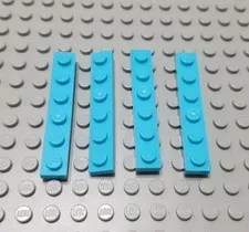 New LEGO Lot of 4 Medium Azure 1x6 Girls Friends Elves Building Plate Pieces