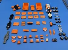 LEGO Bulk Lot ORANGE 100+ Car Parts Pieces Hoods Wheels Fenders Mars City