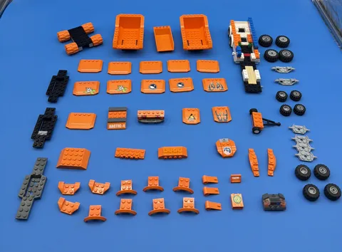 LEGO Bulk Lot ORANGE 100+ Car Parts Pieces Hoods Wheels Fenders Mars City