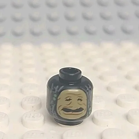 LEGO - Minifig, Head Dual Sided Shrunken Dre Head, Beaded Dreadlock - Black