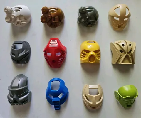 Lego Bionicle Kanohi 12 Masks Lot Akaku Kaukau Huna Matatu Hau Ruru Pakari Komau