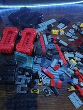 LEGO Cars Vehicles Mixed Parts & Pieces Lot Printed Red Gray Black Yellow