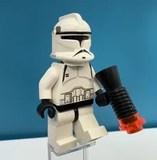 Lego Star Wars Black Head Clone Trooper Phase 1 Minifigure SW0058 2002 7163 NICE