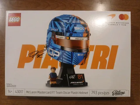 Lego McLaren Mastercard Oscar Piastri Helmet Set 43017 Brand New In Box.