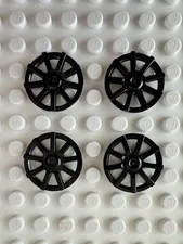 LEGO Wheel Cover 9 Spoke 72210b - (for Wheel 72206pb01) Qty 4 Black