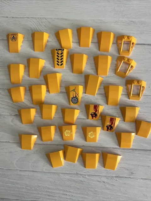LEGO BRIGHT LIGHT ORANGE LOT 35 PCS VEHICLE WEDGE VARIETY BUILDING PIECES