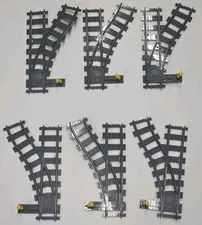 Lego Train Track Switch Point Left/Right 53407/53404 Lot Of 6 
