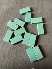 LEGO 3069 Sand Green Tile 1 x 2- 13 Pieces