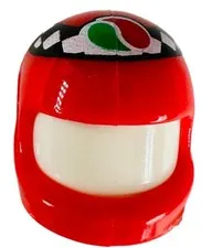 Lego NEW Race Driver Minifig HELMET Motorcycle Red Checker Stripe Octan Logo D8