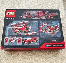 LEGO Racers Ferrari F1 Pit Set 8375 Box Instr Stickers Parts Bag Vintage