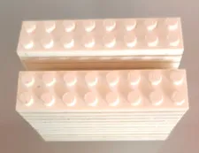 25 LEGO White Plates, White, 3034, 2x8
