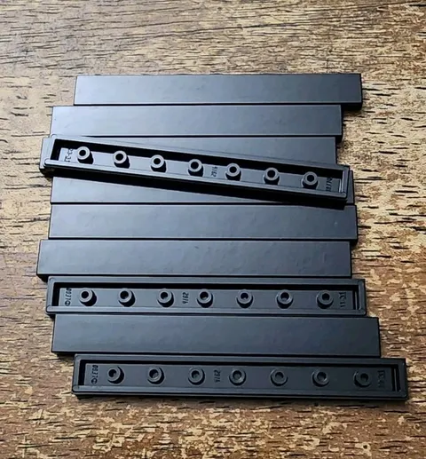 LEGO Black 1 X 8 Tile. QTY 10 Part No. 4162 .