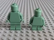 Lego Adult & Child Sand Green Monochrome Minifigures - Used