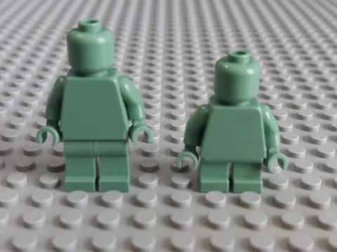 Lego Adult & Child Sand Green Monochrome Minifigures - Used
