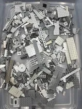 1 lb. Bulk Mixed Gray Legos - standard blocks and unique pieces (Lot Q)