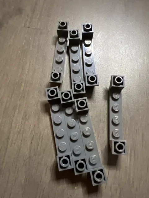 LEGO 52501 Dark Bluish Gray Slope Inverted 45 6x1 Double w/ 1x4 Cutout x7
