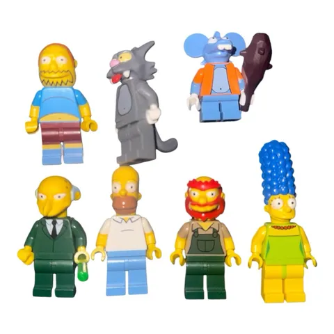 LEGO: The Simpsons Minifigure Lot: Homer, Marge, Mr. Burns, Itchy