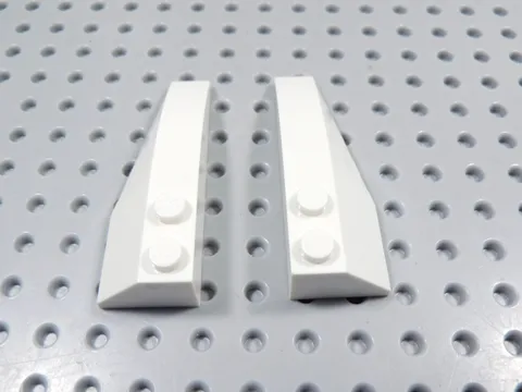 LEGO Lot of 2 White 6x2 Wedge Slopes LEFT AND RIGHT BP
