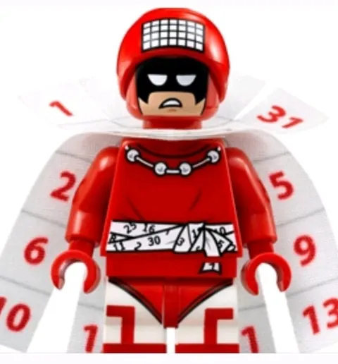 Calendar man Lego Minifigure Custom Cape with black stand