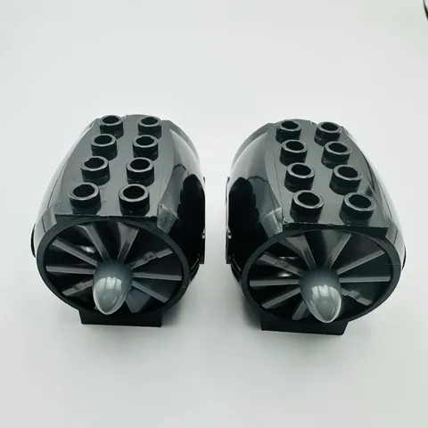 Lego Aircraft Large Black Engine With Dark Bluish Gray 10 Blades Rotor Lot