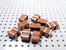 LEGO Lot of 10 Reddish Brown 1x2 Modified Log Bricks BP