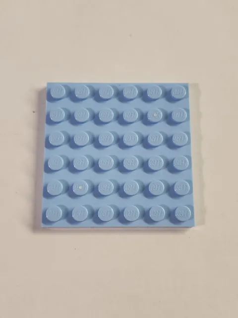 LEGO Parts ● Bright Light Blue Plate 6 x 6 Square ● # 3958 ● QTY 1