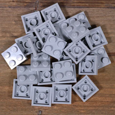 LEGO Light Bluish Gray Plate 2 x 2 Part No. 3022 Qty 25