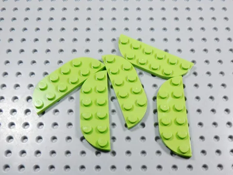 LEGO Lot of 5 Lime Green 2x6 Half Round Plates BM