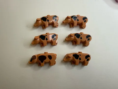 Lego Animal Spotted Pigs Lot Of 6 Rare Retired