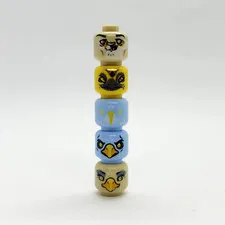 Lot of 5 Lego Chima Head Misprints Error Test Print Prototype