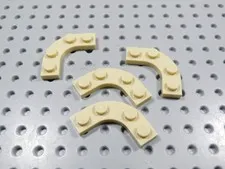 LEGO Lot of 4 Tan 3x3 Round Corner Cutout Plates BC