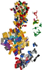LEGO Bulk Small Parts Lot - 1x2 Grille Plates 2412, Scuba Flippers, Flowers Stud