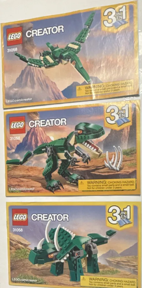 LEGO Creator Mighty Dinosaurs 31058 Illustrated Instruction Manual Booklet
