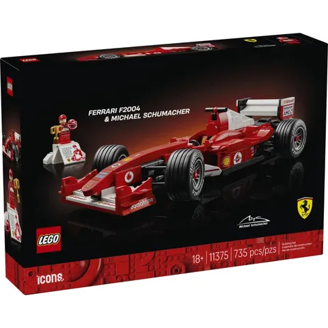 Lego Icons Ferrari F2004 Michael Schumacher F1 Car Model Building Set 11375 New
