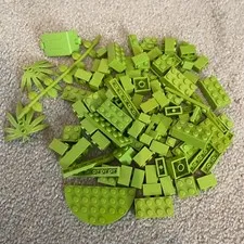 LEGO Light Green Lime Bricks Lot - 100 Pieces Basic Brick Pieces,  Parts