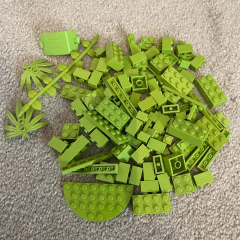 LEGO Light Green Lime Bricks Lot - 100 Pieces Basic Brick Pieces,  Parts