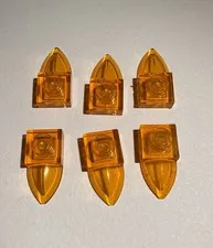 Lego Lot Of 4 Transparent Orange Trans 1x1 Plate With Tooth Teeth New Spike