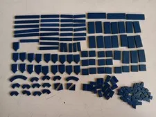 LEGO BULK LOT OF 166 DARK BLUE SMOOTH TILES 1X1 1X2 1X3 1X4 1X6 1X8 2X2 2X4