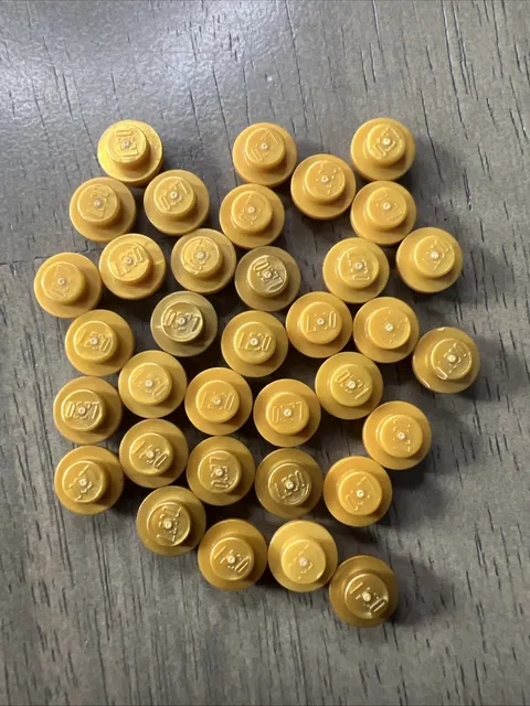 LEGO 4037 1x1 Mixed Gold Round Plates Mosaic Parts Bulk 35pcs