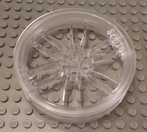 LEGO Translucent Clear 75mm D. x 17mm Motorcycle Wheel