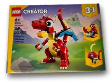 LEGO Creator 3 in 1 Red Dragon Toy Transforms from Dragon to Fish 149 pc (31145)