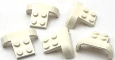 Lego 5 New White Vehicle Mudguards 4 x 3 x 1 with Arch Curved Parts