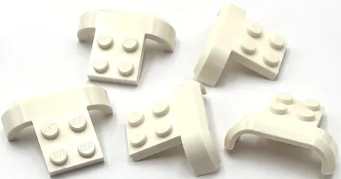 Lego 5 New White Vehicle Mudguards 4 x 3 x 1 with Arch Curved Parts
