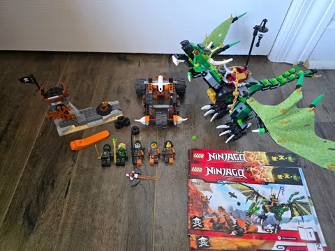 LEGO NINJAGO  Green NRG Lloyd Dragon 70593 ALL PIECES, CHARACTERS,  + MANUALS