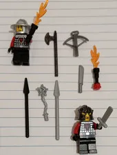 Lot Lego weapons minifigs Castle Dragon knights swords torches mace from 10676