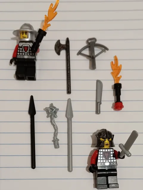 Lot Lego weapons minifigs Castle Dragon knights swords torches mace from 10676